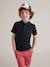 Polo garçon - coton bio Bleu fonce uni 1 - vertbaudet enfant 