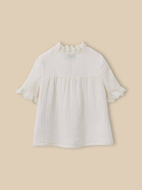 Chemise  en gaze - coton biologique Amande+Ecru 10 - vertbaudet enfant 