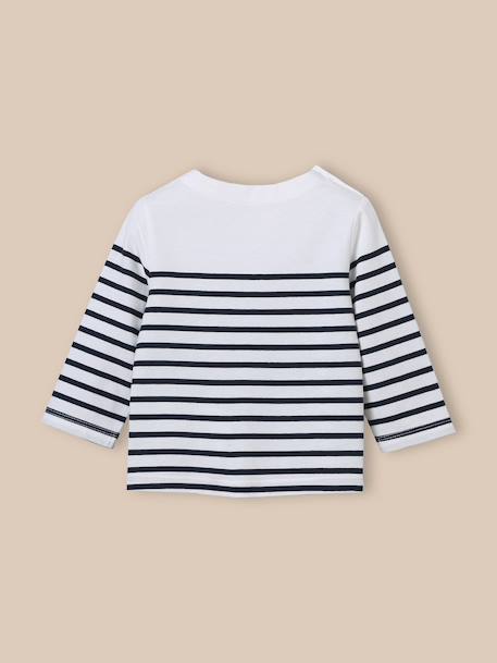 Marinière en coton biologique Rayure marine/ecru 4 - vertbaudet enfant 