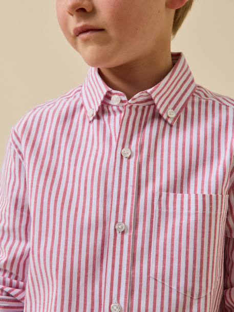 Chemise rayée oxford garçon Rayure bleue+Rayure rouge+Rayure verte 6 - vertbaudet enfant 