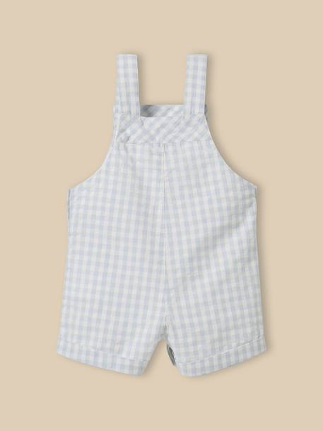Salopette courte bébé Rayure amande+Vichy bleu/vert 6 - vertbaudet enfant 