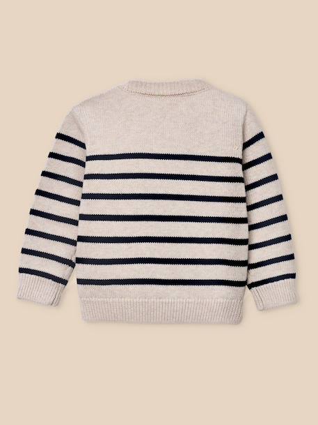 Pull rayé bébé - coton biologique Rayure marine/ecru 3 - vertbaudet enfant 