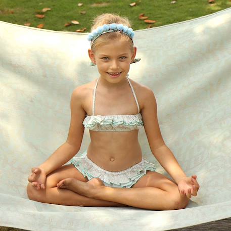 Maillot de bain 2 pièces   à volants  swan Vert gris 2 - vertbaudet enfant 