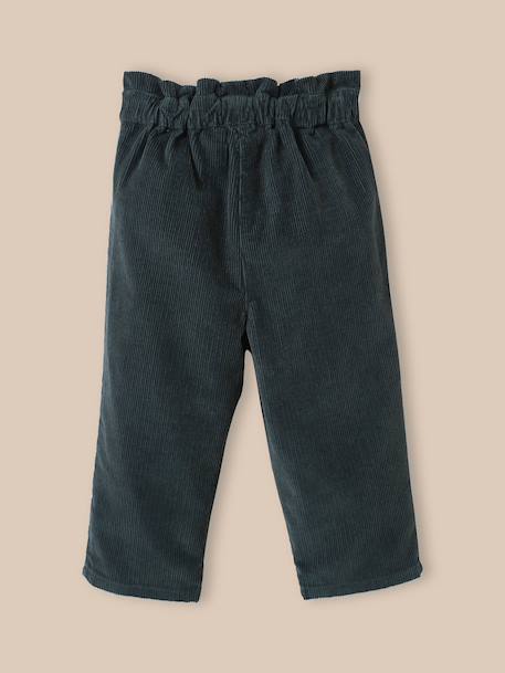 Pantalon paperbag bébé en velours Eucalyptus 4 - vertbaudet enfant 