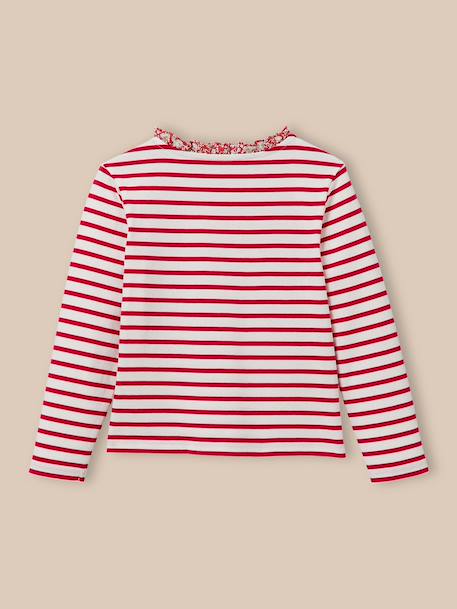 T-shirt marinière fille tissu liberty - coton biologique Liberty lizzy 3 - vertbaudet enfant 