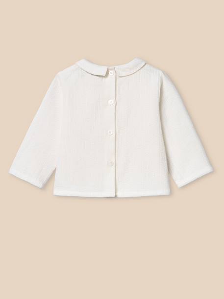 Chemisier guimpe en mini-seersucker bébé Blanc doux 4 - vertbaudet enfant 
