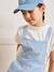 Salopette fille - vichy brodé Vichy bleu 3 - vertbaudet enfant 
