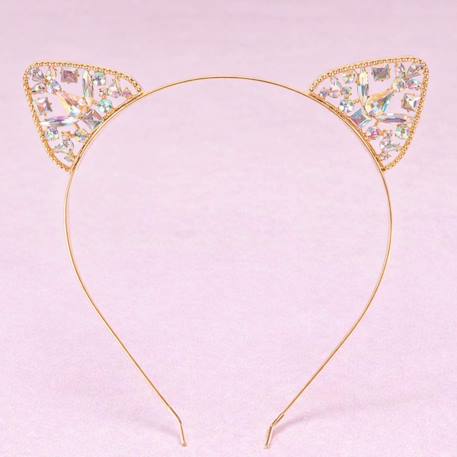 Bandeau à cheveux serre-tête chat strass Jaune 4 - vertbaudet enfant 