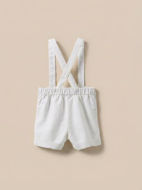 Bermuda à bretelles bébé – collection fêtes et mariages Blanc doux 4 - vertbaudet enfant 