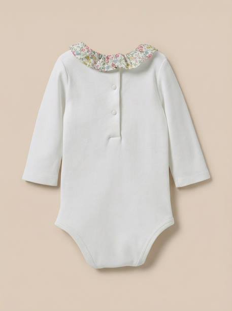 Body col en tissu liberty bébé - coton biologique Blanc doux 4 - vertbaudet enfant 