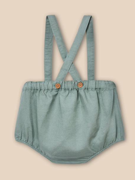 Bloomer en lin et coton bébé Bleu jeans+Celadon 6 - vertbaudet enfant 