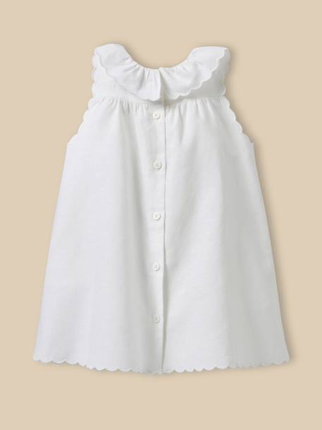 Robe lin et coton bébé camille - collection fêtes et mariages Blanc doux 4 - vertbaudet enfant 