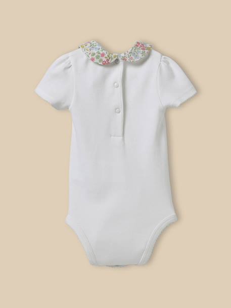 Body col en tissu liberty - coton biologique Blanc doux 4 - vertbaudet enfant 