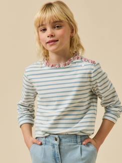 T-shirt marinière  tissu liberty - coton biologique  - vertbaudet enfant
