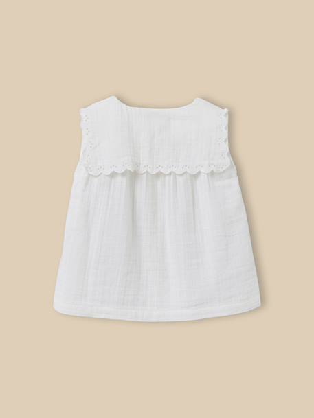 Chemise  sans manches - gaze de coton biologique Ecru 3 - vertbaudet enfant 