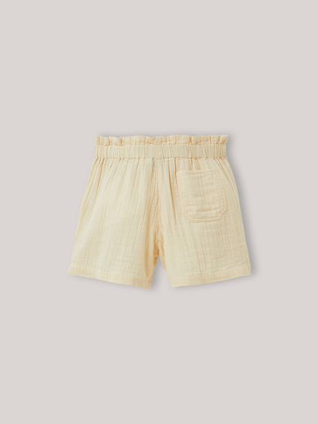 Short fille en gaze de coton biologique Chlorophyle+Jaune blanchi+Vert mousse 9 - vertbaudet enfant 
