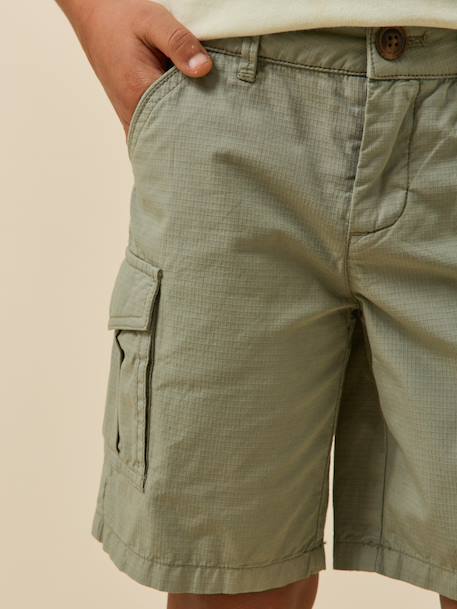 Bermuda cargo garçon Bleu+Tilleul 8 - vertbaudet enfant 
