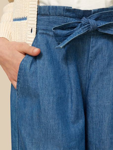 Pantalon large fille en denim light Denim stone 3 - vertbaudet enfant 