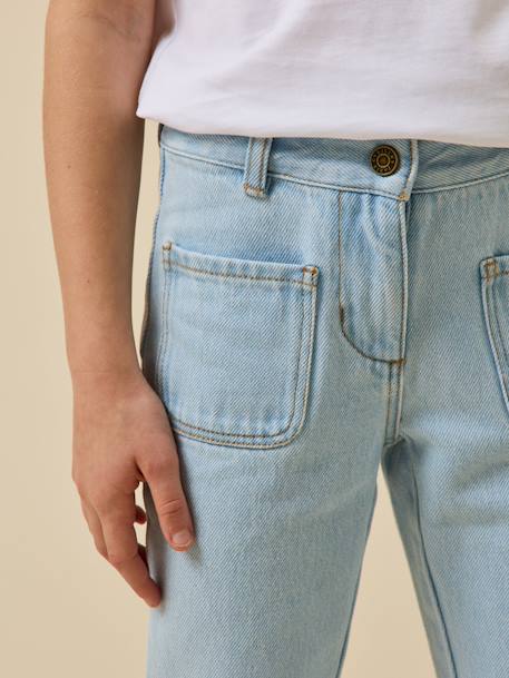 Pantalon flare fille en denim Denim bleach 3 - vertbaudet enfant 