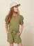 Short fille en gaze de coton biologique Chlorophyle+Jaune blanchi+Vert mousse 11 - vertbaudet enfant 