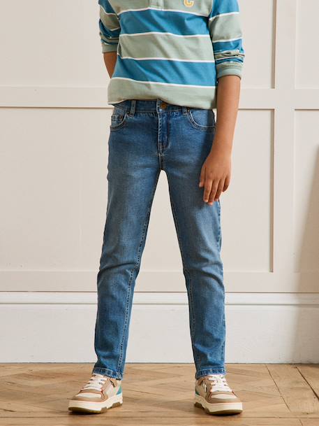 Jean droit garçon Bleu fonce uni+Bleu moyen uni 8 - vertbaudet enfant 