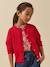 Cardigan  point fantaisie Ecru+Rouge theatre+Sorbet 6 - vertbaudet enfant 