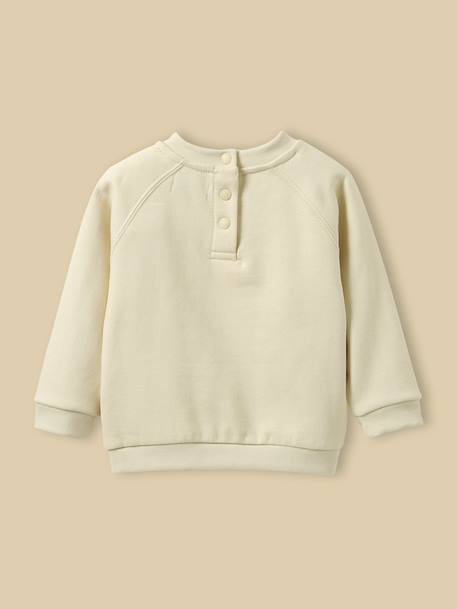 Sweat brodé bébé - coton biologique Jaune pastel 3 - vertbaudet enfant 