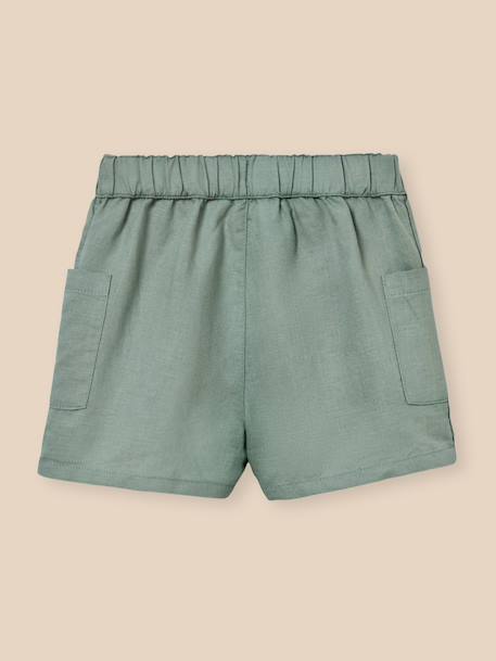 Short en lin et coton bébé Celadon 3 - vertbaudet enfant 
