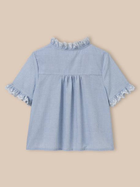 Chemise brodée Carreaux bleu 4 - vertbaudet enfant 