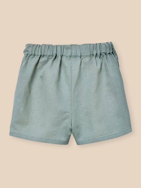 Short en lin et coton bébé Celadon 3 - vertbaudet enfant 
