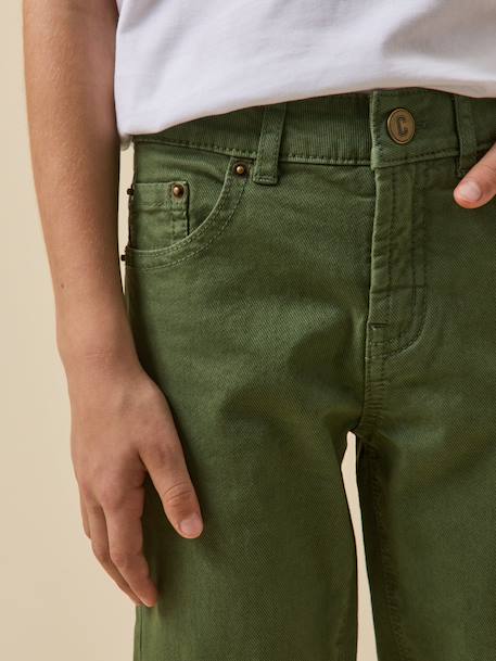 Pantalon 5 poches garçon Denim bleu+Kaki+Marine clair+Toffee 5 - vertbaudet enfant 
