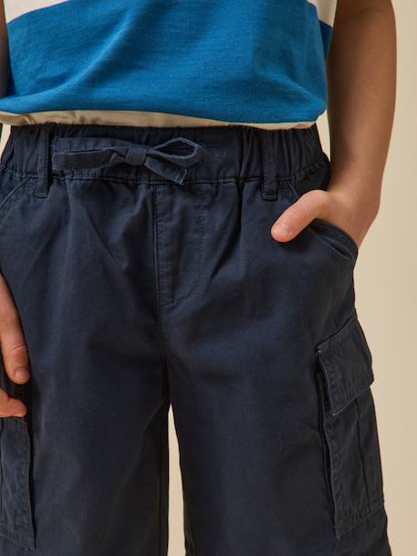 Bermuda battle garçon Beige+Bleu fonce uni 8 - vertbaudet enfant 