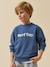 Sweat chiné à message garçon - coton biologique Denim bleu+Menthe 1 - vertbaudet enfant 