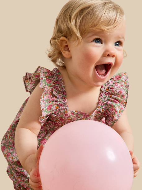 Combi-bloomer en tissu liberty bébé Liberty amelie+Liberty nazanin 3 - vertbaudet enfant 