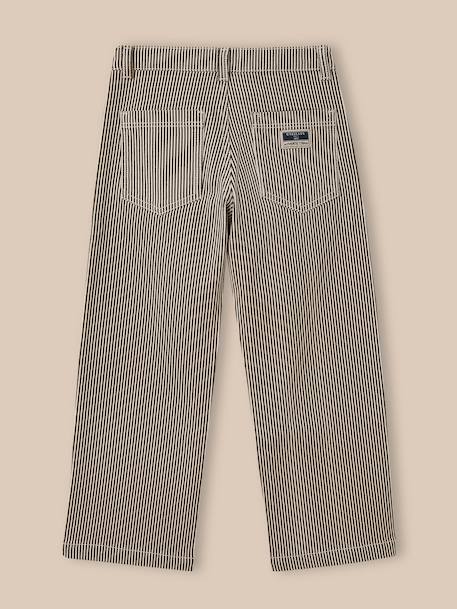 Pantalon droit rayé fille Rayure marron 4 - vertbaudet enfant 