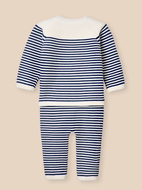 Ensemble en tricot bébé - coton biologique Rayure bleue 4 - vertbaudet enfant 
