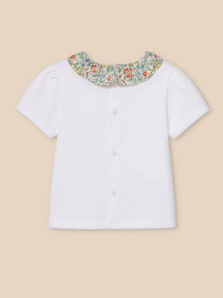 T-shirt col en tissu liberty bébé - coton biologique Liberty harriet+Liberty nazanin 7 - vertbaudet enfant 