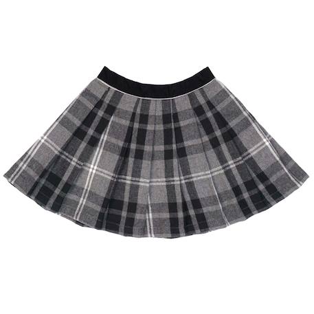 Ensemble jupe plissée tartan  + t-shirt   london Gris anthracite blanc 4 - vertbaudet enfant 