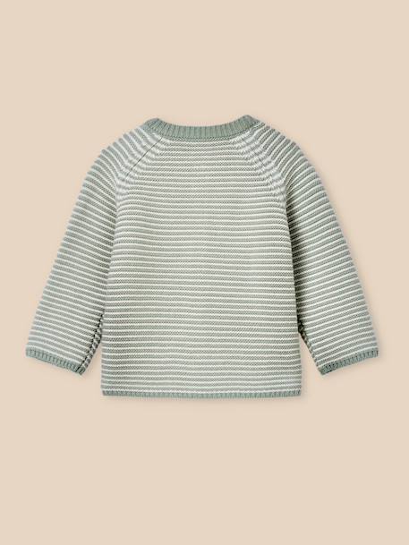 Cardigan rayé bébé - coton biologique Rayure amande 4 - vertbaudet enfant 