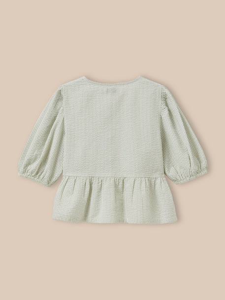 Blouse rayée en seersucker Rayure verte 4 - vertbaudet enfant 