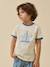T-shirt imprimé garçon - coton biologique Ecru+Menthe 1 - vertbaudet enfant 