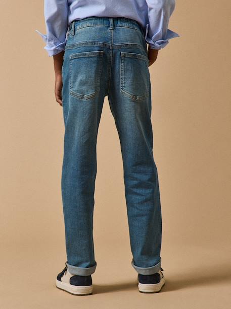 Jean droit garçon Bleu fonce uni+Bleu moyen uni 7 - vertbaudet enfant 