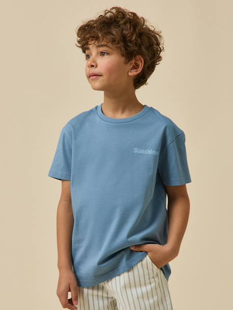 T-shirt sunshine garçon - coton biologique Bleu 1 - vertbaudet enfant 