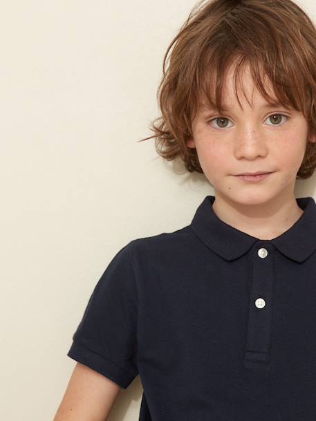 Polo garçon en coton bio Blanc+Celadon+Ciel+Marine+Rouge+Vert anglais 12 - vertbaudet enfant 