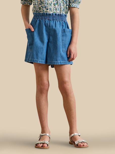 Short fille en denim light Denim stone 1 - vertbaudet enfant 
