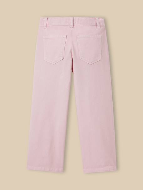 Pantalon droit  en denim Rose tendre+Rouge theatre 3 - vertbaudet enfant 