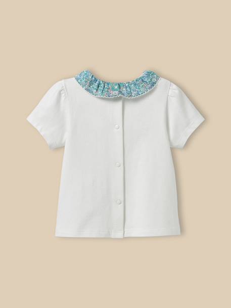 T-shirt col en tissu liberty bébé - coton biologique Liberty harriet+Liberty nazanin 4 - vertbaudet enfant 