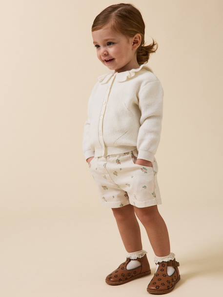Cardigan coton biologique et laine bébé Ecru 1 - vertbaudet enfant 