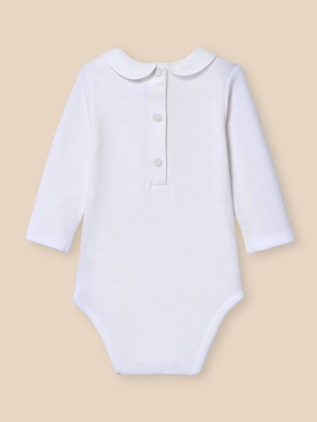 Body col brodé bébé - coton biologique Blanc casse 4 - vertbaudet enfant 