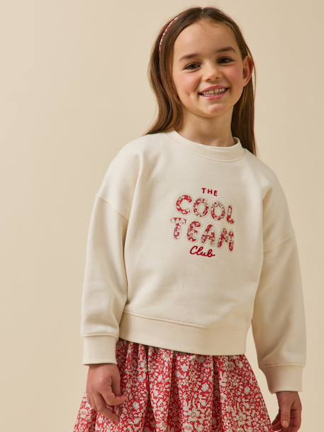 Sweat fille à message en tissu liberty - coton biologique Liberty lizzy 1 - vertbaudet enfant 